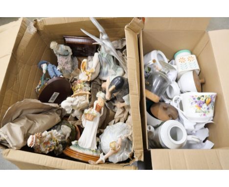 A collection of figures including Leonardo collection and Nao together with mixed china items  **NOT ELIGIBLE FOR IN HOUSE PO