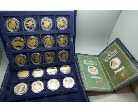 A cased collection of twenty British Army medallions, with certificates