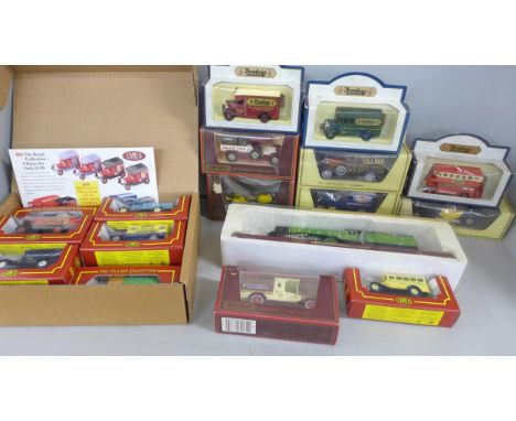 A large collection of model vehicles including Days Gone and Corgi, boxed