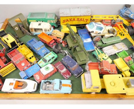 A collection of loose die-cast model vehicles play worn. Comprising of Dinky, Corgi and more.