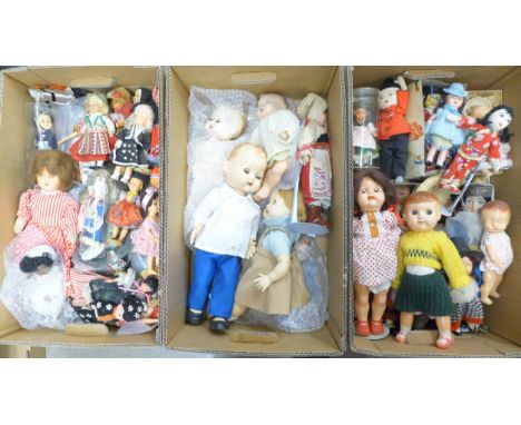 A large collection of fashion dolls including Vintage Pedigree, other vintage and later costume dolls