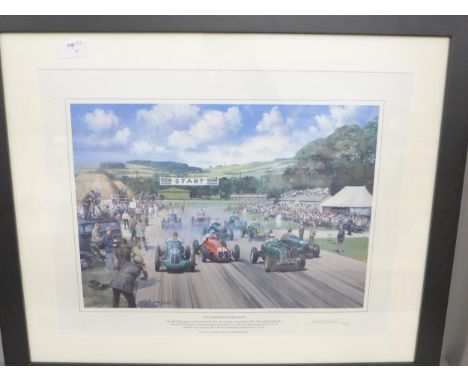 A limited edition print, 1948 Goodwood Trophy Race, signed by the artist, Michael Turner, 443/500