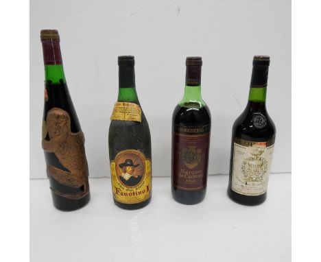 Four bottles of vintage wine including Marques de Caceres 1978, Chateau Graud La Rose 1977, Affental Sport Burginder 1968, an