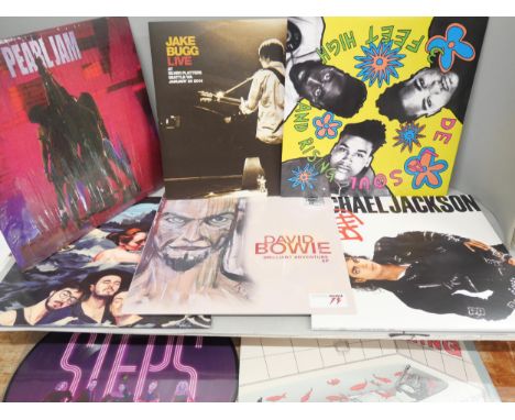 A collection of 39 modern issue vinyl LP records including Foo Fighters, David Bowie, Pearl Jam, Michael Jackson, Jake Bugg, 