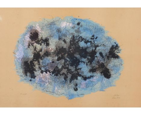 Leon Zack, abstract original lithograph print, limited edition numbered 32 of 75, signed in pencil, 73cm x 53cm, framedSome s