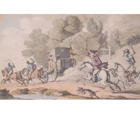 Thomas Rowlandson (1756-01827), etching with aquatint, with hand colouring, Gretna Green, 12.5cm x 20.5cm, mounted, glazed an