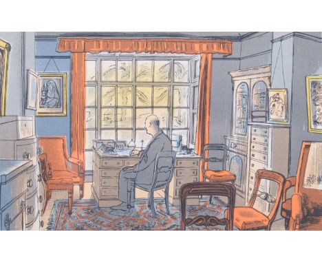 Edward Bawden (1903-1989), original colour lithograph on paper, The Vicar, from Life in an English Village, printed at the Cu
