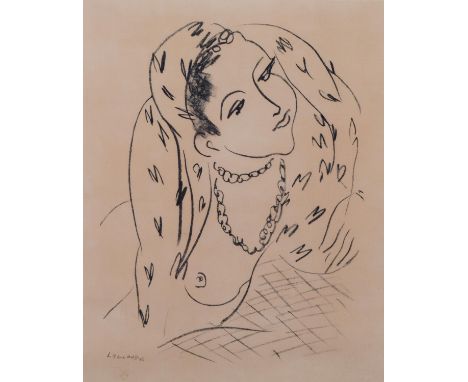 Henri Matisse, portrait lithograph L19, 1942, signed in print, 38cm x 30cm, framedSome browning of paper otherwise good condi