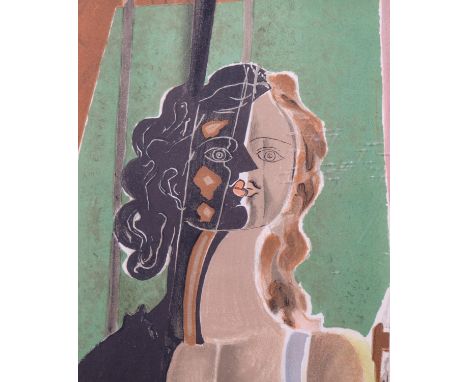 After Georges Braque, figure, lithograph print, unsigned, 35cm x 25cm, framedGood condition
