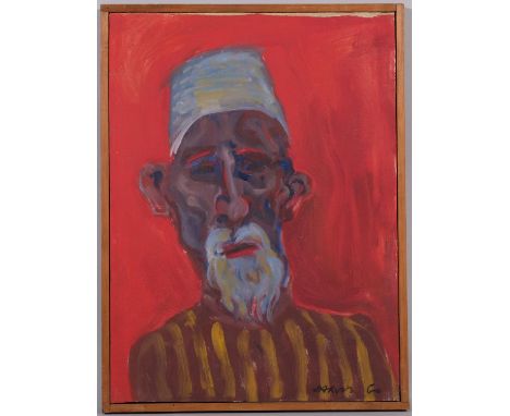 Roland Jarvis (1926 - 2016), portrait of a Moroccan gentleman, oil on canvas, signed, 60cm x 45cm, framedGood condition, some