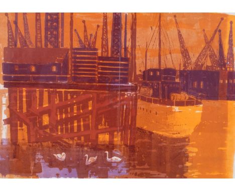 Robert Tavener (1920 - 2004), harbour scene, limited edition lithograph, artist's proof, no. 19 of 20, dated 1962, signed in 