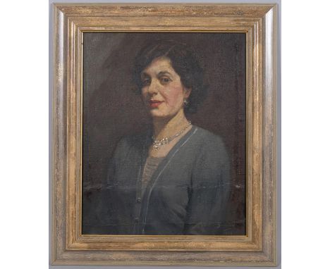 Arthur Spooner (1873 - 1962), portrait of a lady, oil on canvas, signed and dated 1955, 55cm x 44cm, framedSurface dirt, smal