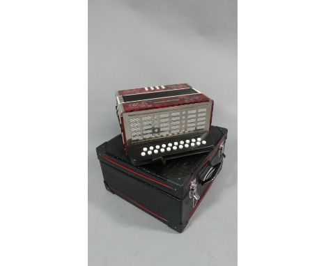 A Vintage German Bandmaster Diatonic 29 Button Accordion in fitted Case.