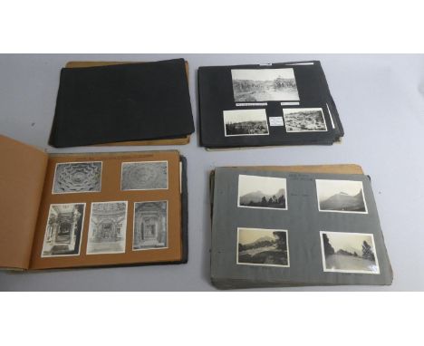 A Collection of Three Sets of Vintage Black and White Photographs, 'Hills of India, Mount Abu, Foothills of Himalayas (At Sol