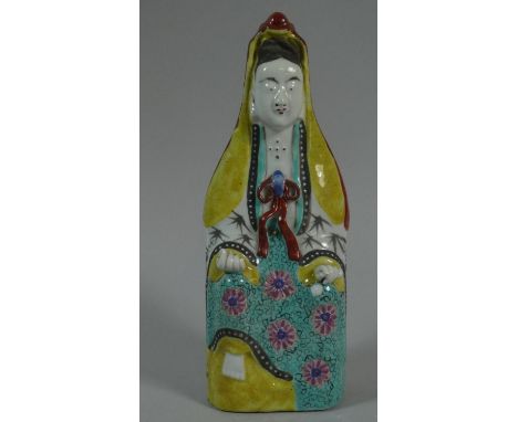 An Oriental Ceramic Figural Incense Burner decorated in Multicoloured Enamels, 21cms High 