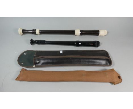 A Cased Dulcet Recorder by Rose, Morris and Co together with a Cased Yamaha Tenor Recorder 
