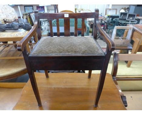 An Edward VII beech piano stool