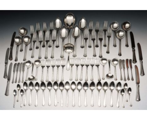 AN AMERICAN CANTEEN OF CUTLERY CONSISTING OF fifteen table forks, varying sizes, four serving spoons, six soup spoons, eleven