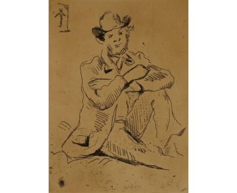 Cézanne, Paul (1839 -Aix-en-Provence- 1906/ nach) - „Portrait di peintre A. Guillaumin au Pendu“, Radierung, späterer Abzug v