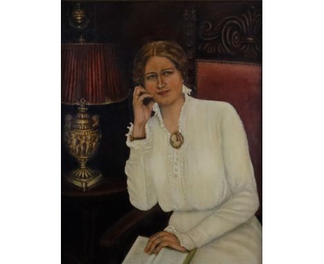 Müller-Doering, E. (Ende 19./20.Jh.) - Portrait von Franziska Müller, Öl auf dickem Malkarton, unten links signiert und datie