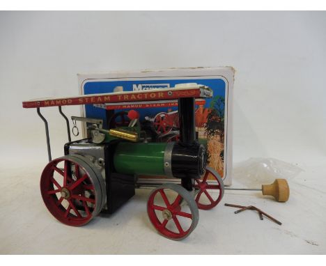 A boxed Mamod traction engine, appears complete and has been fired.