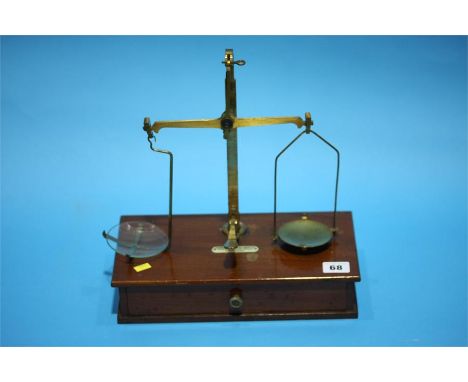 Mahogany and brass scales.