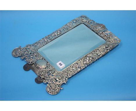 A Victorian pierced silver easel mirror, London 1891.