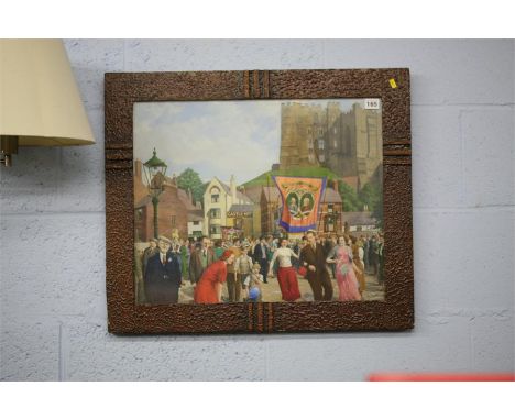 Billy Bird, oil on canvas, signed, 'Durham Gala Day'.  44 cm x 55 cm and Billy Bird, oil on canvas, signed, 'Self Portrait'. 