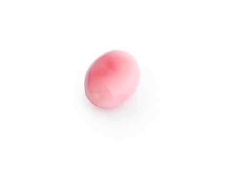 A non-nacreous pearl - 'Conch Pearl' of flattened oval outline, the light pink-hue with darker pink patches; with accompanyin