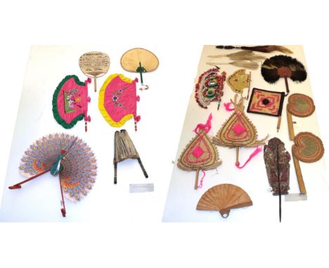 A Quantity of World Fans, 19th to 20th Centuries, with examples from the Indian Continent, Africa, Southern islands, Asia and