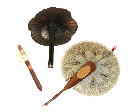 A Novelty Cigar Cockade Fan, from the outside appearing as a genuine cigar, with red and gold label bearing the name of "B. P