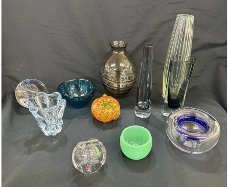 Selection of Scandinavian glassware includes Orrefors and Johansfors 