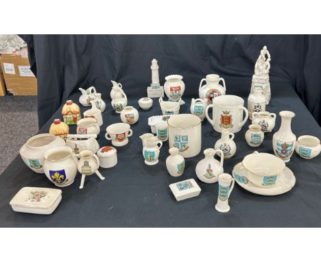 Large Selection of crested china mostly Goss pottery, all in good overall condition 