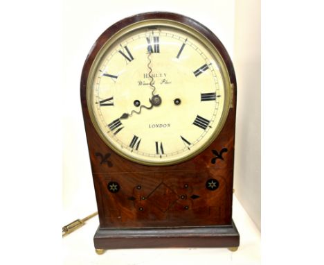 Hamley London double fusee mantle clock, untested, approximate measurements: Height 16 inches, Width 10.5 inches, depth 6.5 i