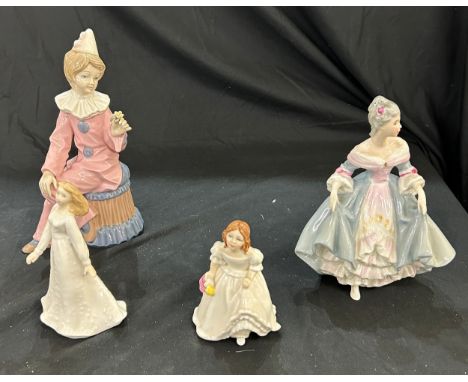 Selection of 4 figures includes Royal Doulton Southern Belle, Remembering you, Lynsey, Medifler etc