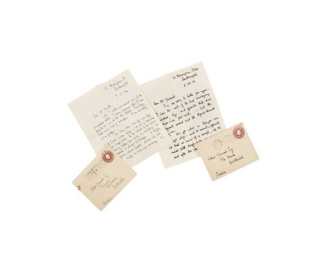 Lawrence, T.E. 2 Autograph Letters Signed as T.E. Shaw to Albert Yarwood, with envelopes, 7th July 1934 and 6th August 1934, 