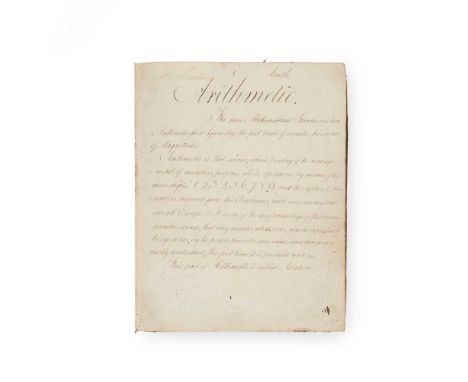 18th and 19th century albums and workbooks 7 volumes Mathematics workbook of Alexander Allardyce, 1792, containing 172 (of 18