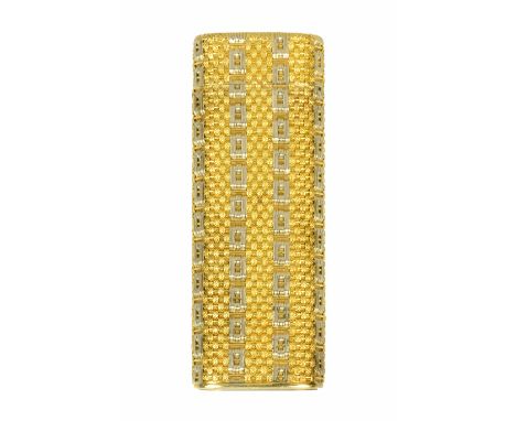 A Cartier 18 ct gold cigarette lighter, stamped "750", 1960's.  Height 72 mm (see illustration).    CONDITION REPORT:  The li