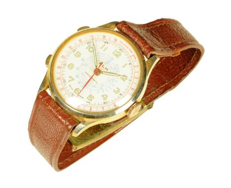 A vintage FLH Telemetre manual wristwatch, Swiss.  Case diameter 39 mm (see illustration).    CONDITION REPORT:  The watch wi