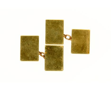 A pair of Art Deco gold cufflinks, of simple rectangular design.   CONDITION REPORT:  Weight +/- 3 grams.  These are fine gau