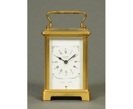 A Bayard of Paris eight day carriage clock.  Height excluding handle 12 cm.