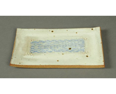 William Plumtre, Japanese style ceramic tile, signed with initials.  25.5 cm x 15 cm.