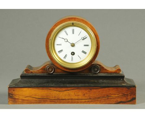 A Victorian drum top mantle clock, with single train movement.  Width 30 cm. 