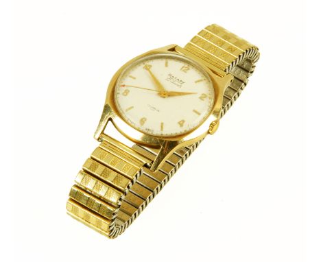 A 9 ct gold cased gentleman's Rotary vintage wristwatch, 17 jewels, manual.  Case width 36 mm. 