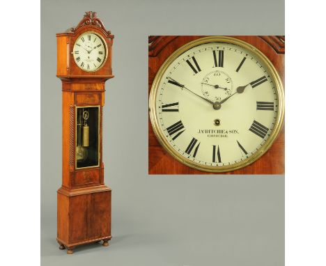 An early 19th century regulator, by James Ritchie & Son of Edinburgh, with six pillar single-train movement, with Brocot type