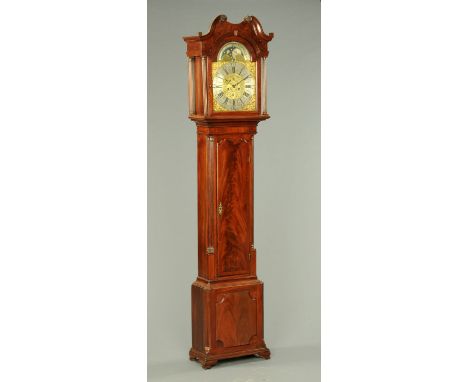 A George III mahogany longcase clock by John Smith of Chester, with two-train striking movement and moon phase, the case with
