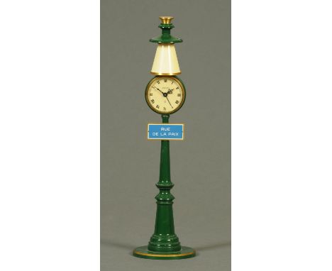 A Jaeger lamppost clock, "Rue de La Paix".  Height 29 cm.