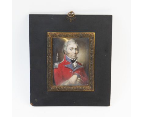 MARITIME INTEREST: English school (19th century), Portrait miniature, Watercolour on ivory, Portrait of a military gentleman 