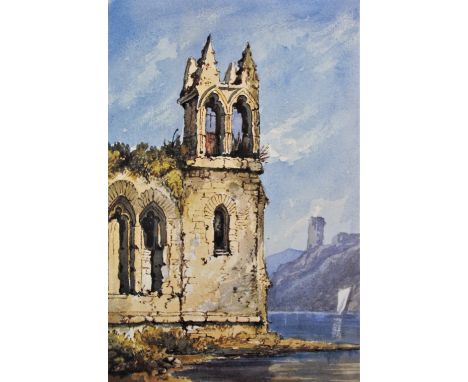 A scrapbook containing watercolours, pencil sketches and prints of various subjects including landscapes, architecture and ho