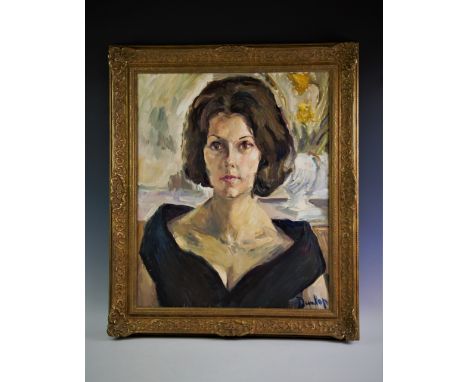 Ronald Ossory Dunlop, RA, RBA, NEAC (1894-1973), Oil on canvas, Portrait of Helen O'Leary, painted 1965, Signed lower right, 